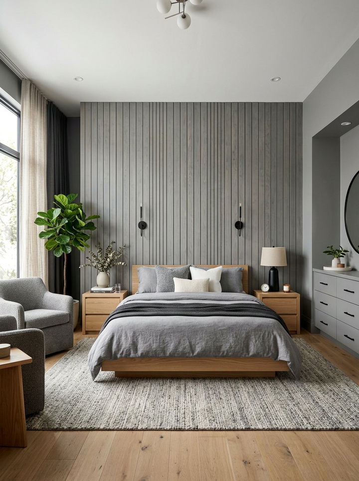 Modern Grey Wood Bedroom - 30 grey bedroom decor ideas
