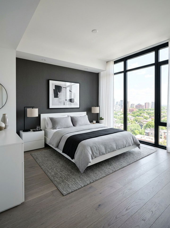 Modern Grey and White Bedroom - 30 grey and white bedroom ideas