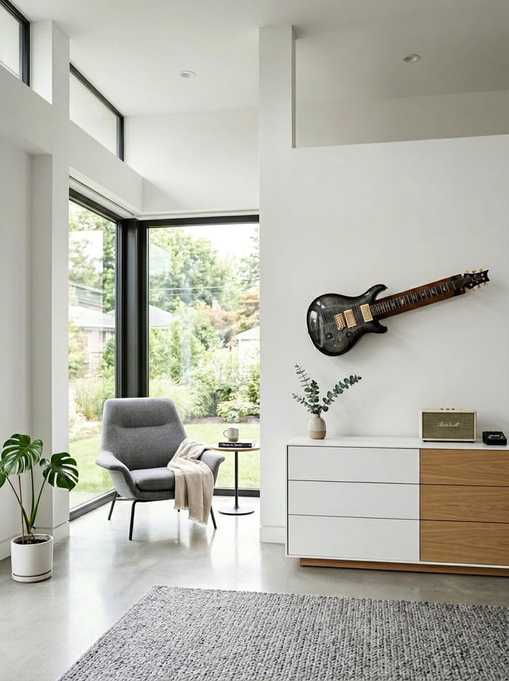 Modern Guitar Room - 30 guitar bedroom ideas