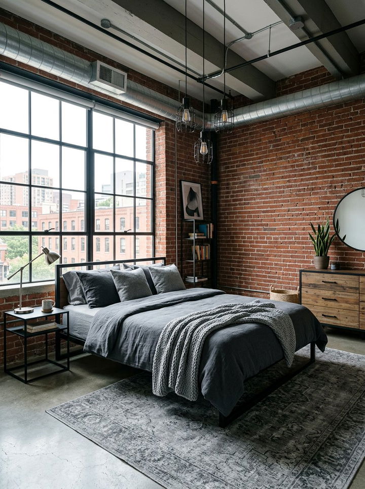 Modern Industrial Bedroom - 30 bedroom bed making ideas