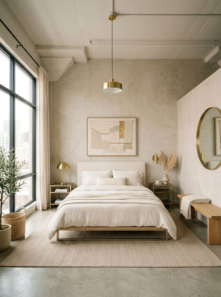 Modern Industrial Cream Bedroom - 30 industrial cream bedroom ideas