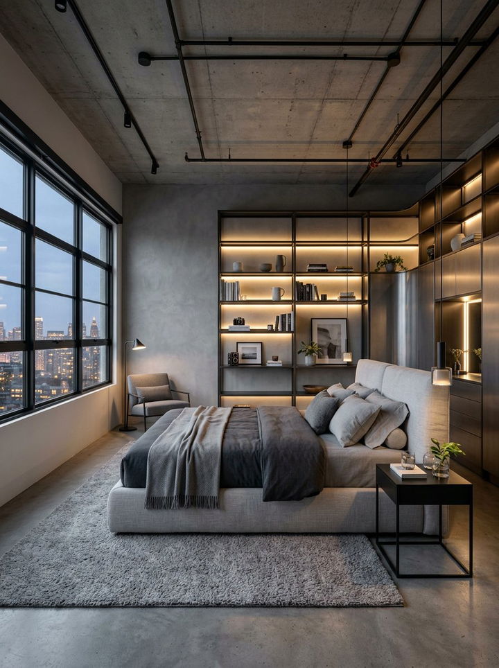 Modern Industrial Grey Suite - 30 industrial grey bedroom ideas