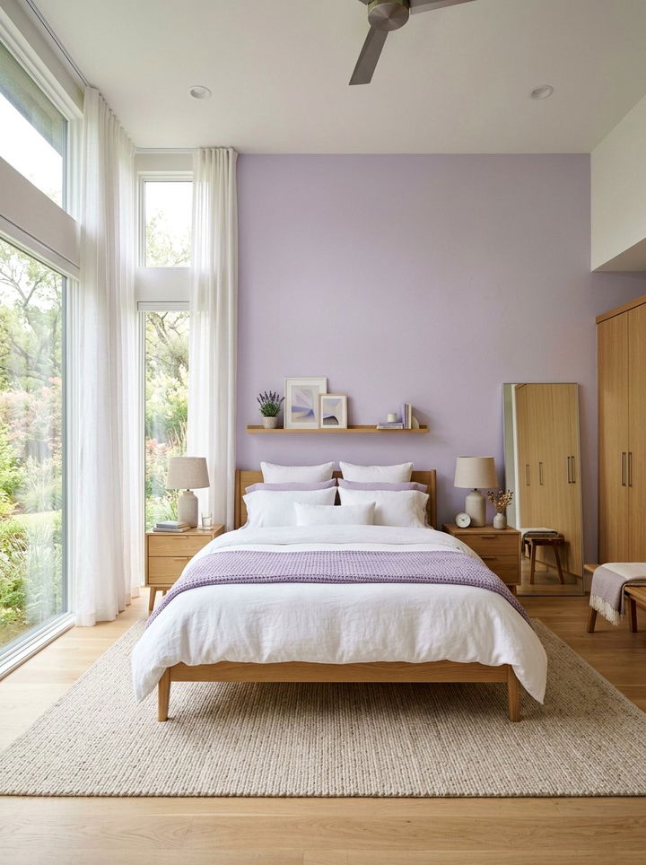 Modern Lavender Master Bedroom - 30 purple and white bedroom ideas