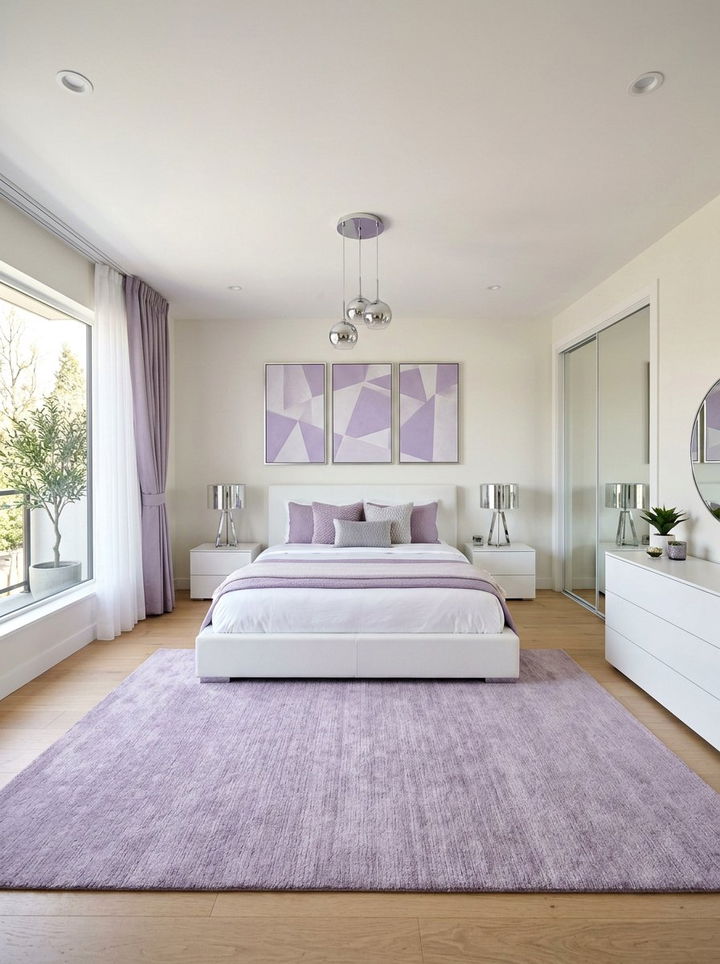 Modern Lavender White Bedroom - 30 lavender and white bedroom ideas