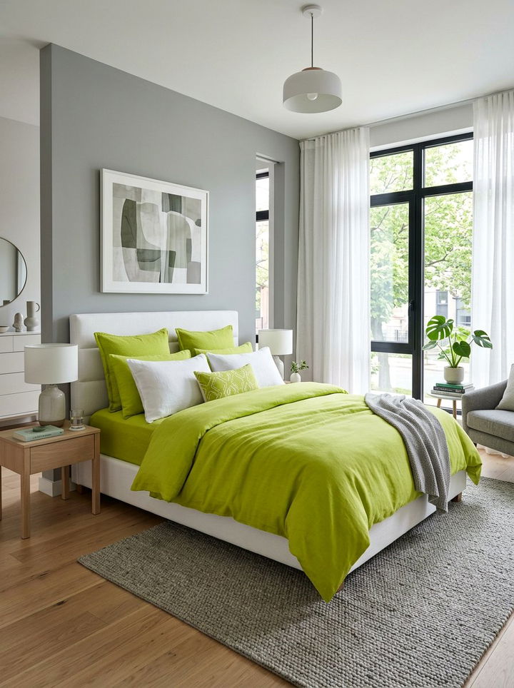 Modern Lime Green Bedding - 30 lime green bedroom ideas