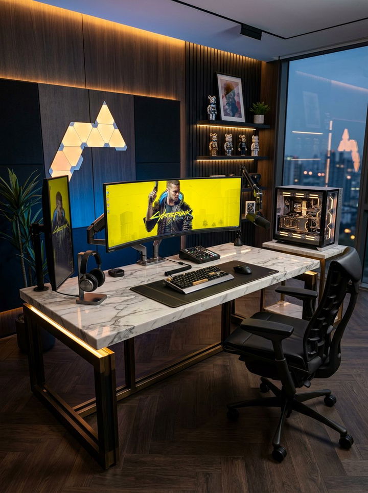 Modern Luxury Gaming Setup - 30 gamer setup bedroom ideas