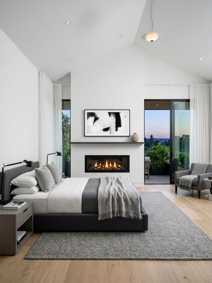 Modern Master Bedroom Fireplace - 30 bedroom wood burning fireplace ideas