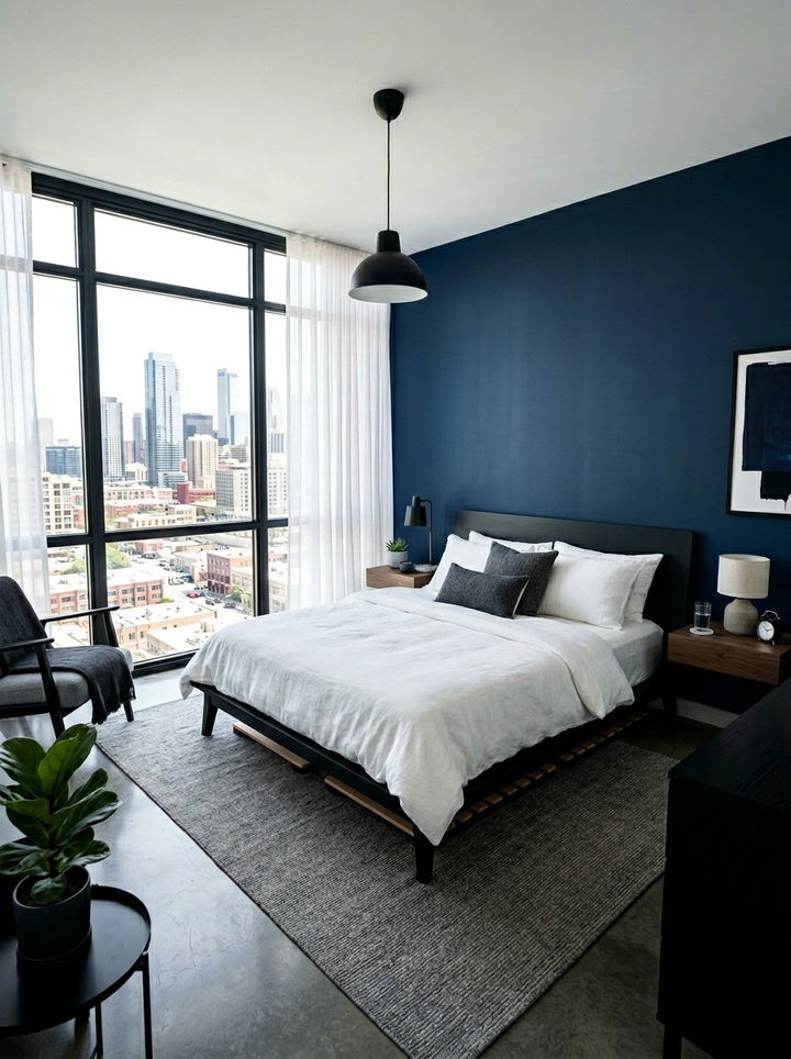 Modern Midnight Blue Bedroom - 30 midnight blue bedroom ideas