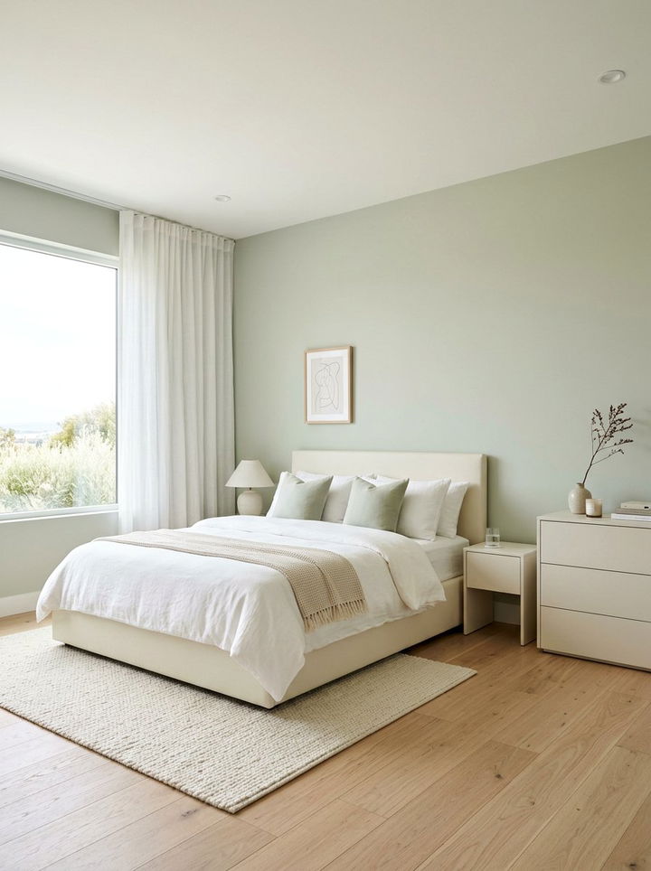 Modern Minimalist Bedroom - 30 sage green and cream bedroom ideas