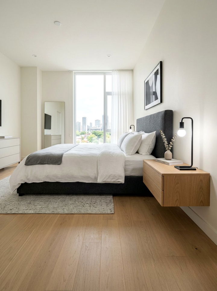 Modern Minimalist Floating Drawer - 30 bedroom wall mounted nightstands