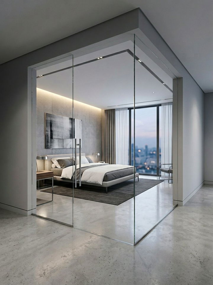 Modern Minimalist Glass Door - 30 bedroom glass doors