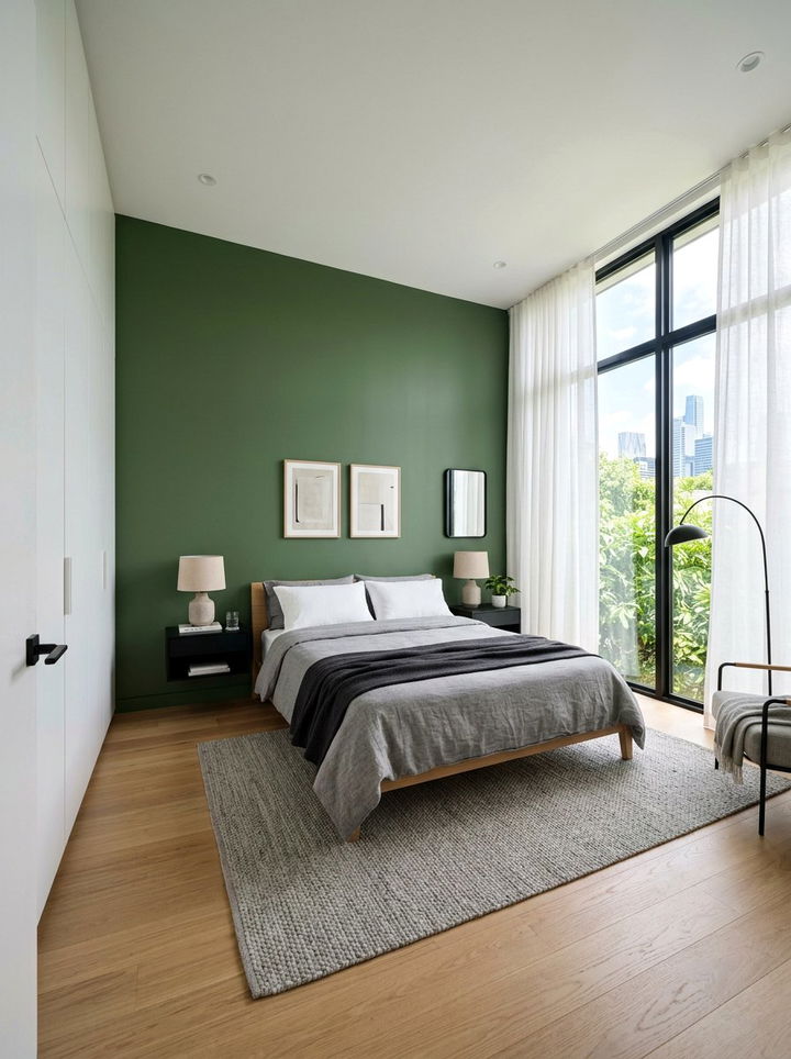Modern Minimalist Green Bedroom - 30 fern green bedroom ideas