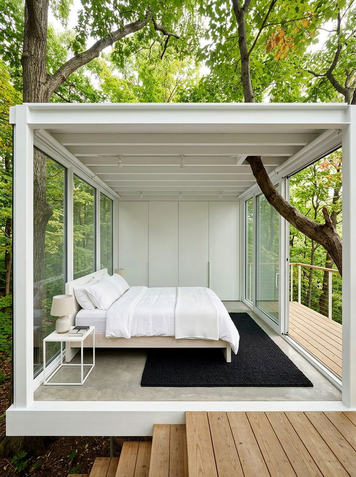 Modern Minimalist Treehouse - 30 treehouse bedroom ideas