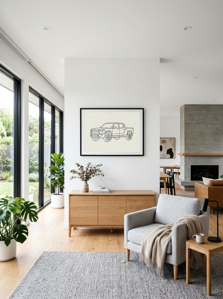 Modern Minimalist Truck Print - 30 truck bedroom ideas