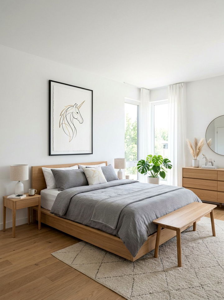 Modern Minimalist Unicorn Room - 30 unicorn bedroom ideas