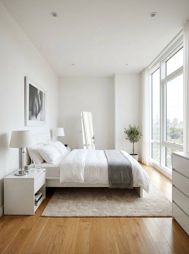 Modern Minimalist White Bedroom - 30 pure white bedroom ideas