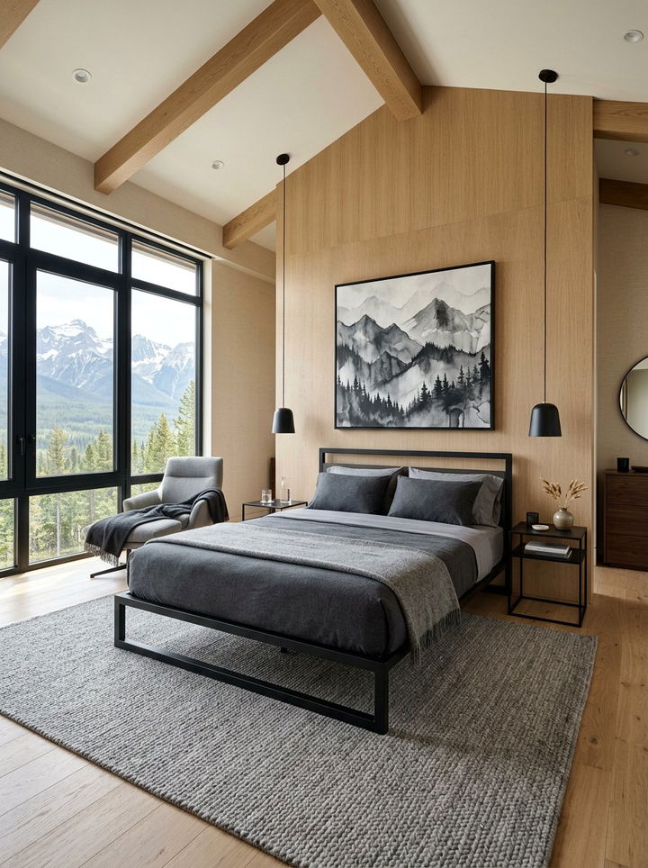 Modern Mountain Interior - 30 cabin bedroom ideas
