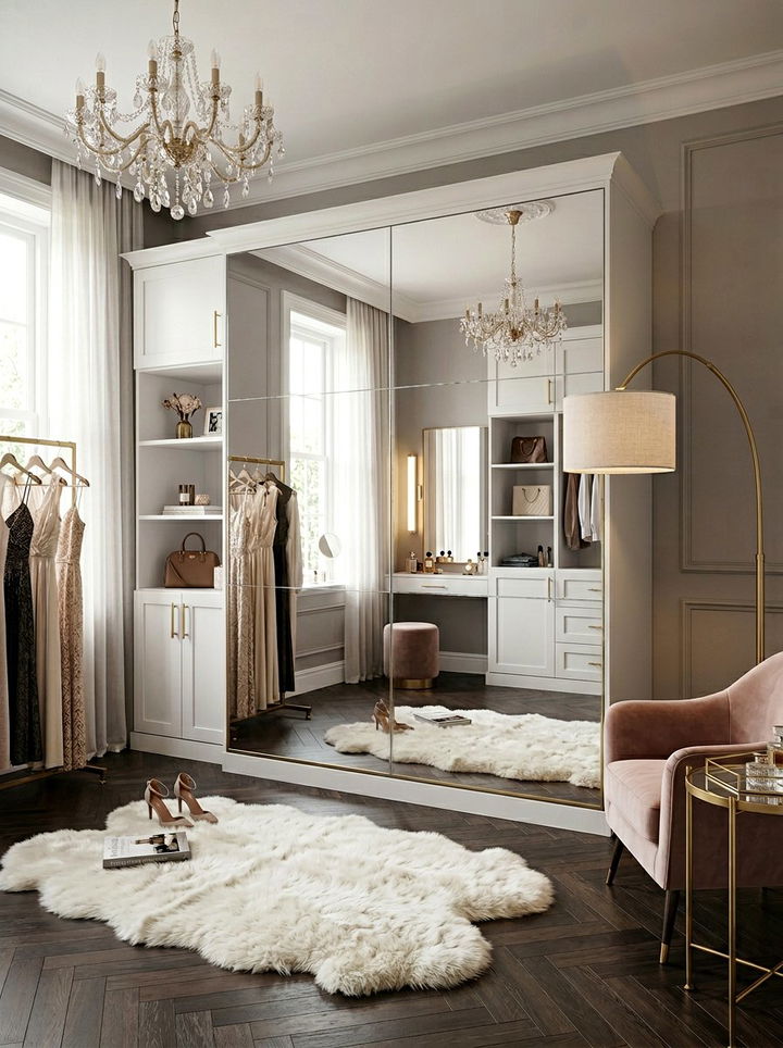 Modern Murphy Bed With Mirrored Front - 30 bedroom murphy beds