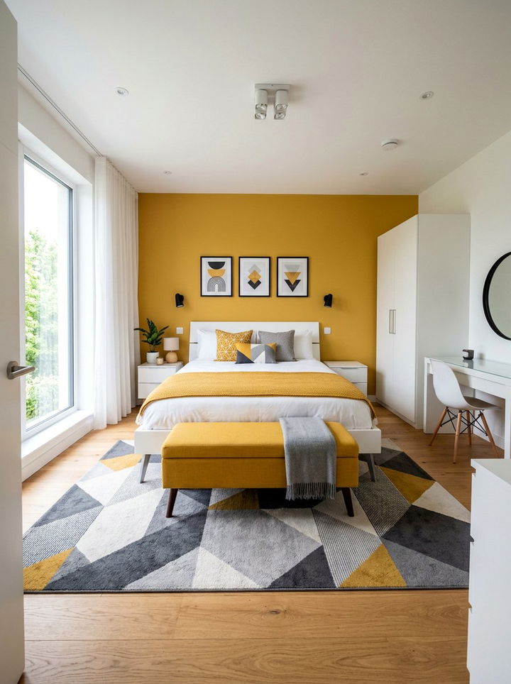 Modern Mustard Bedroom - 30 mustard bedroom ideas