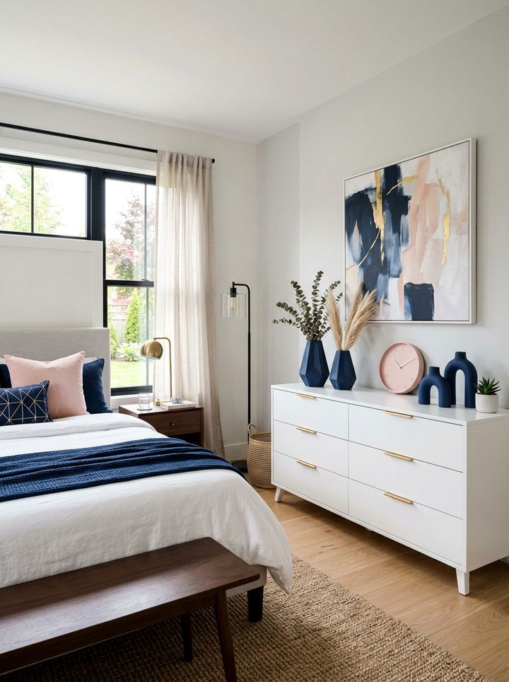30 Modern Navy and Blush Bedroom Ideas for a Trendy Look