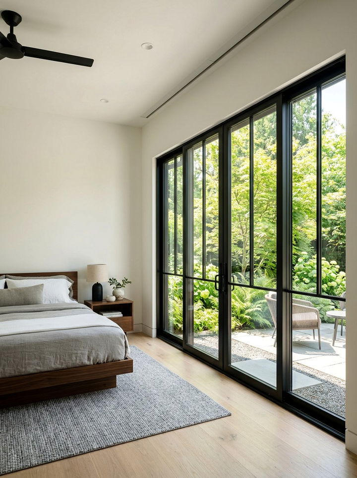 Modern Paneled Glass Door - 30 bedroom door designs