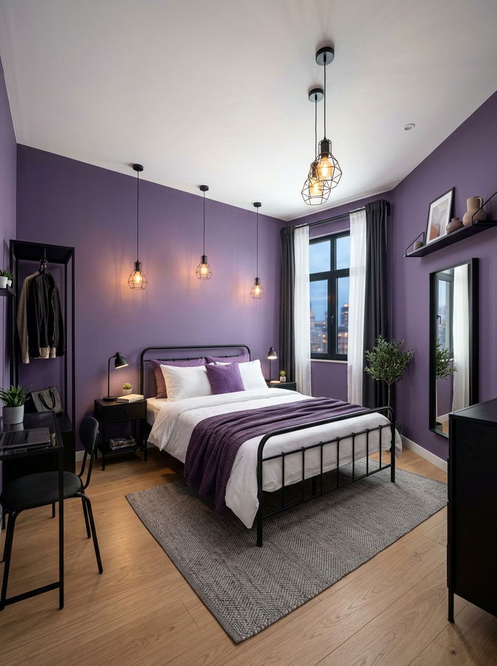 Modern Purple Bedroom - 30 bedroom purple walls