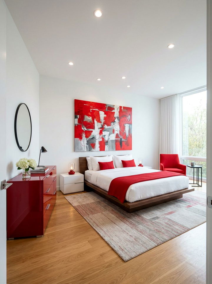 Modern Red Bedroom - 30 red bedroom ideas