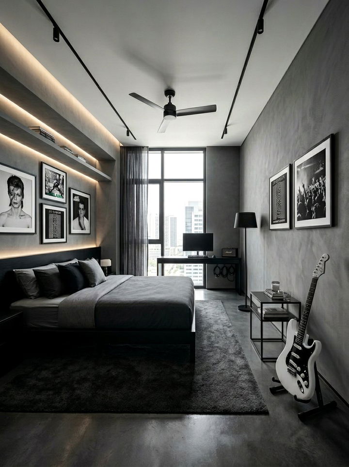 Modern Rock Bedroom - 30 rock and roll bedroom ideas