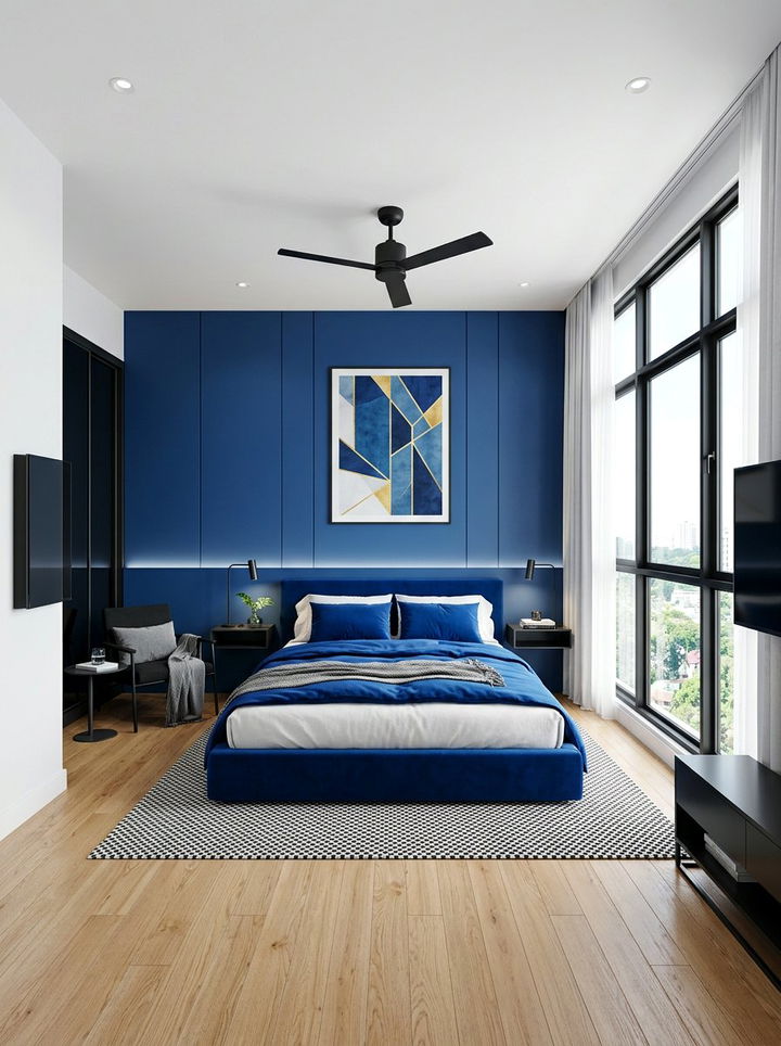 Modern Royal Blue Bedroom - 30 royal blue bedroom ideas