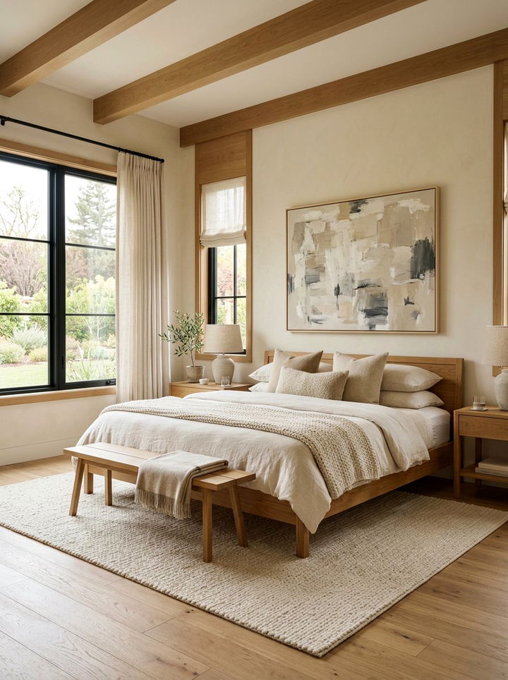 Modern Rustic Cream Bedroom - 30 rustic cream bedroom ideas