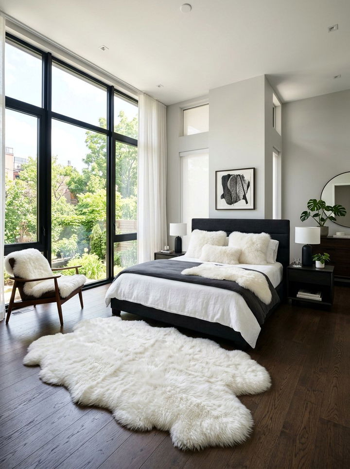 Modern Sheepskin Decor - 30 sheepskin bedroom ideas