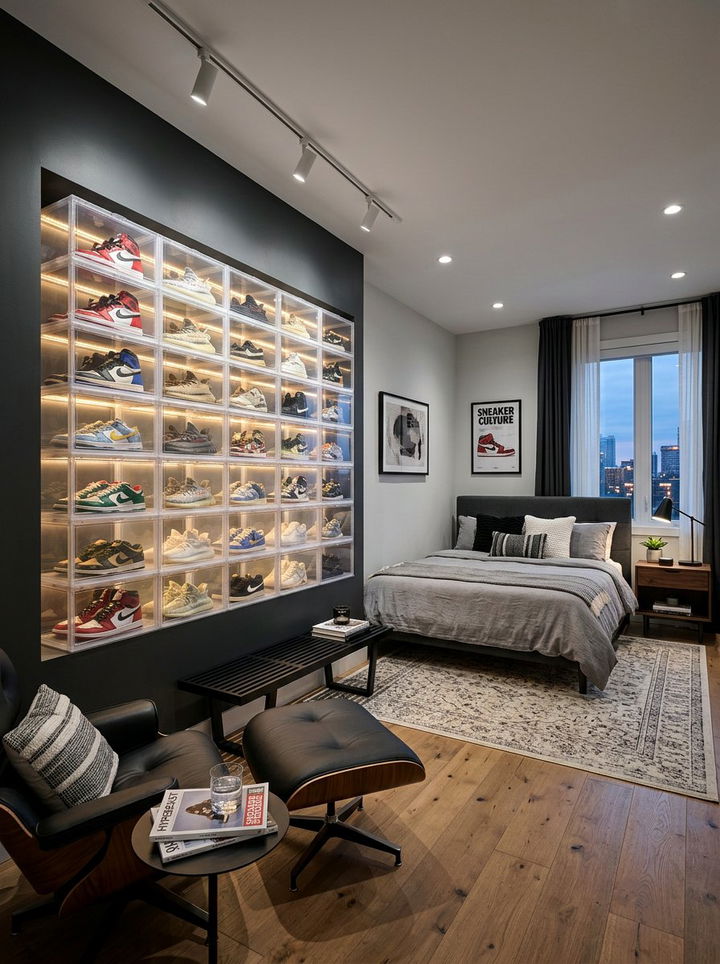 Modern Shoe Display Case - 30 bedroom shoe storage ideas