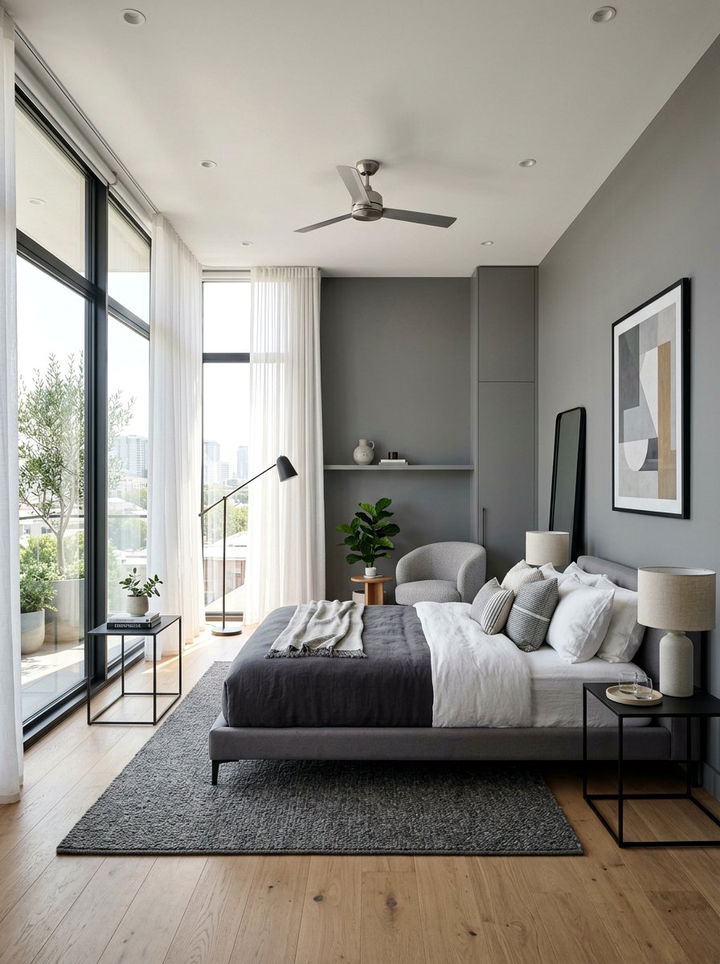 Modern Smoke Gray Bedroom - 30 smoke gray bedroom ideas