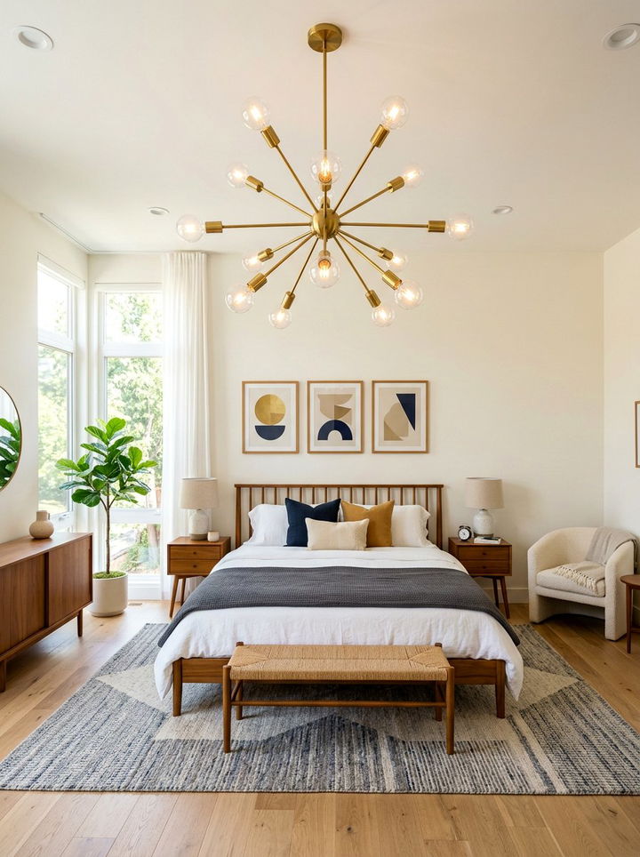 Modern Sputnik Chandelier - 30 bedroom chandelier ideas