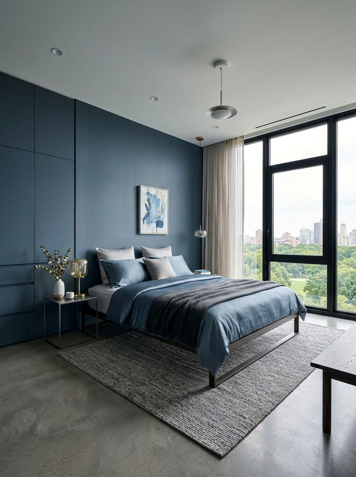 Modern Steel Blue Bedroom - 30 steel blue bedroom ideas