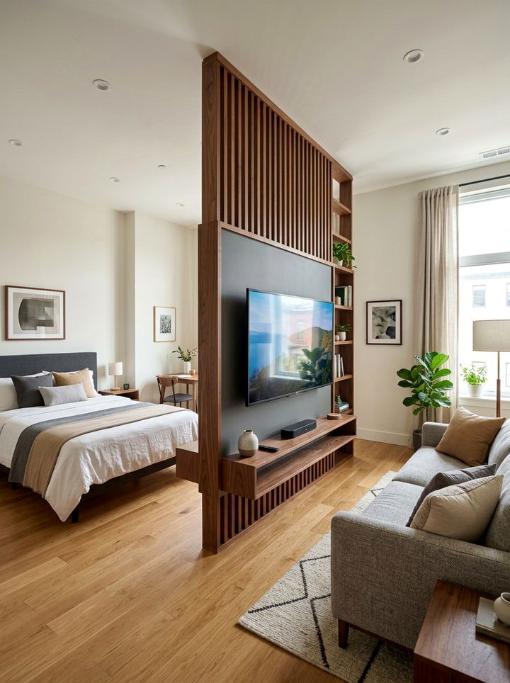 Modern Studio Partition - 30 open concept bedroom ideas