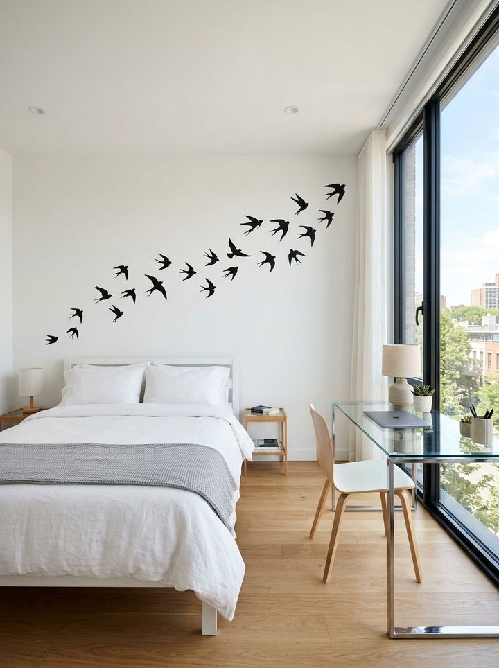 Modern Swallow Wall Decals - 30 bird bedroom ideas