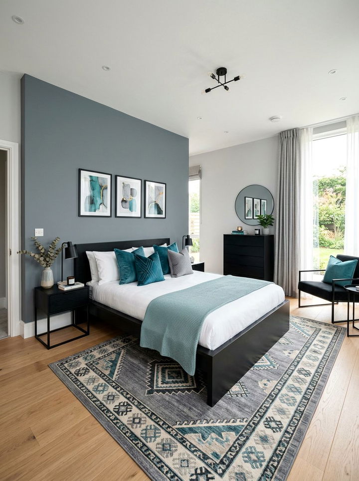 Modern Teal And Gray Bedroom - 30 teal bedroom ideas