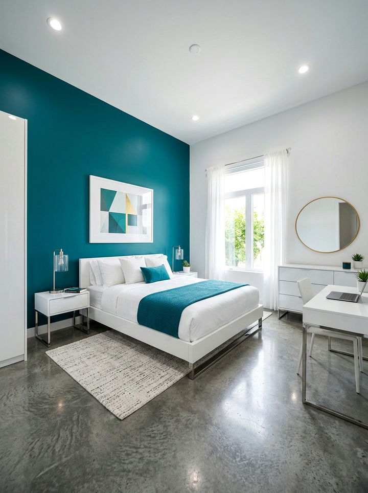 Modern Teal And White Bedroom - 30 teal and white bedroom ideas