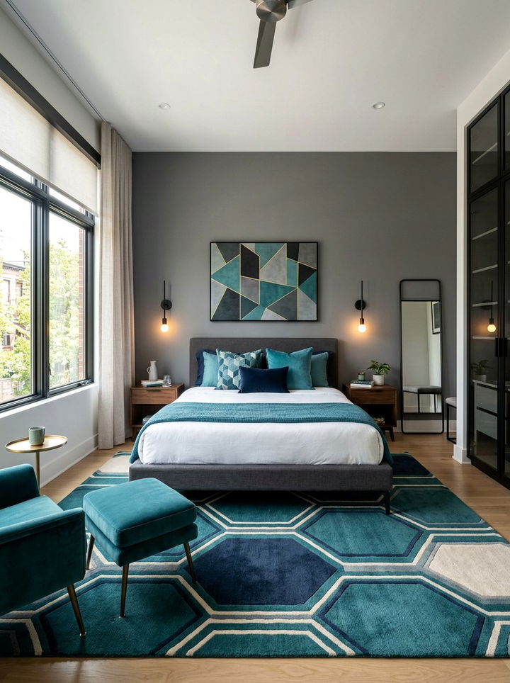 Modern Teal Master Bedroom - 30 cool teal bedroom ideas