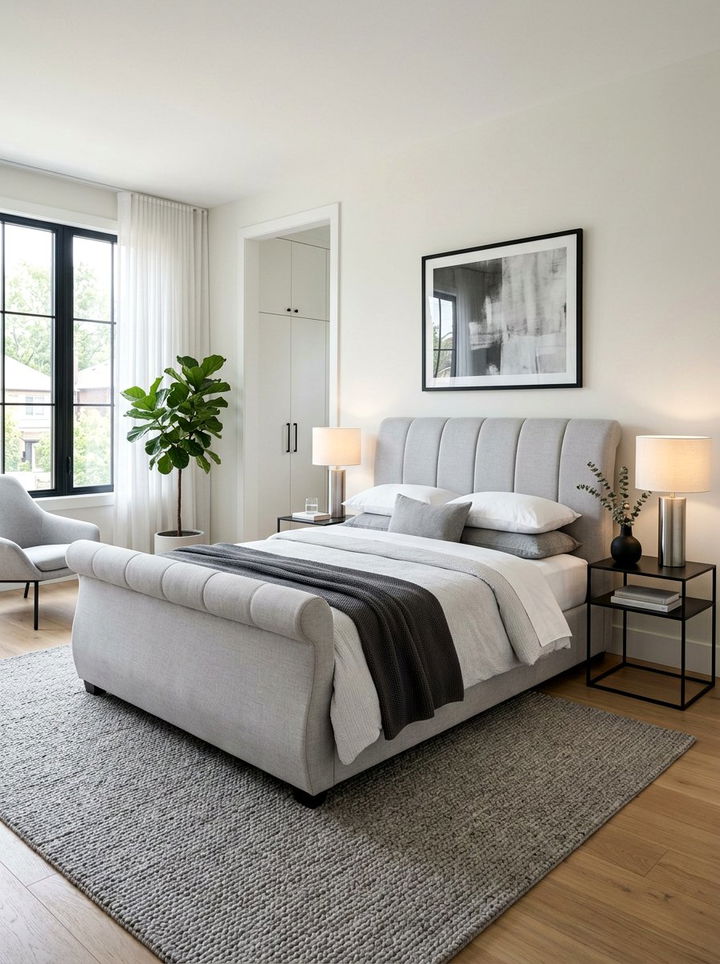 Modern Upholstered Sleigh Bed - 30 bedroom sleigh beds