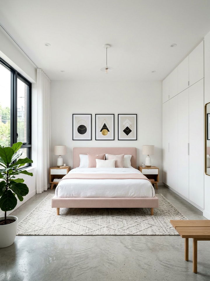 Modern White And Blush Bedroom - 30 blush and white bedroom ideas