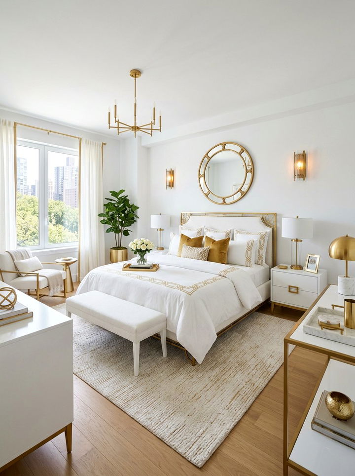 Modern White And Gold Bedroom - 30 modern white bedroom ideas