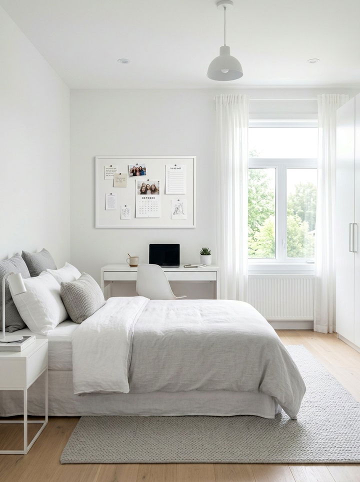 Modern White Cork Board - 30 bedroom cork boards