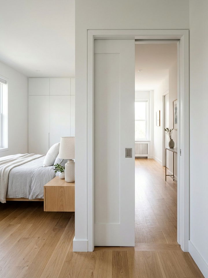 Modern White Pocket Door - 30 bedroom sliding doors