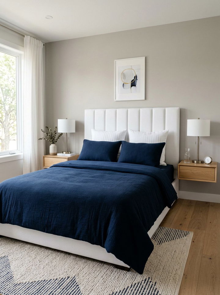 Modern White Upholstered Headboard - 30 bedroom white furniture ideas