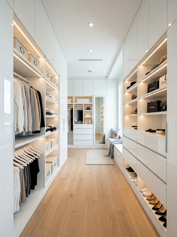 Modern White Walk In Closet - 30 bedroom walk-in closet ideas