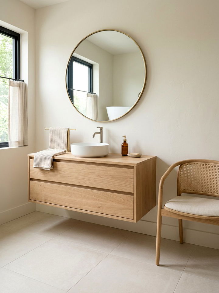 Modern Wood Floating Vanity - 30 bedroom floating vanity ideas