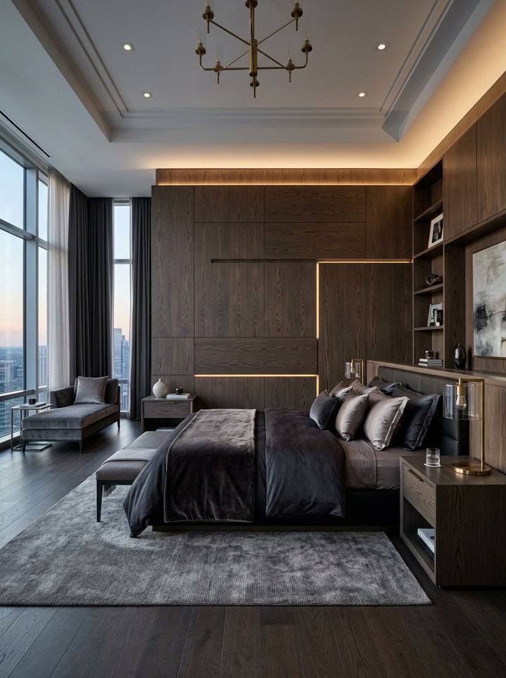 Modern Wood Paneling - 30 bedroom wood wall ideas