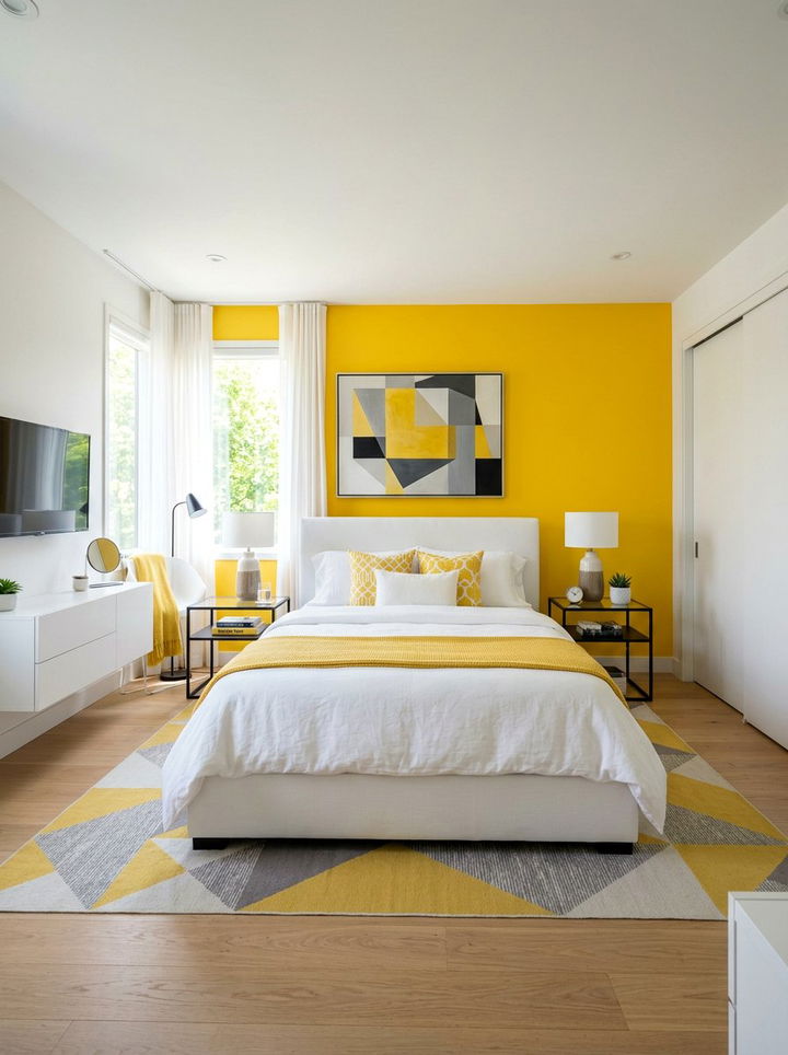 Modern Yellow And White Bedroom - 30 yellow and white bedroom ideas